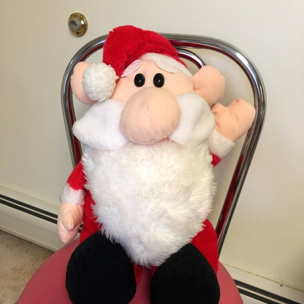 VINTAGE PAJAMA /GIFT BAG  “ZIGGY" STYLE  SANTA CLAUS PLUSH COLLECTIBLE 1990’s